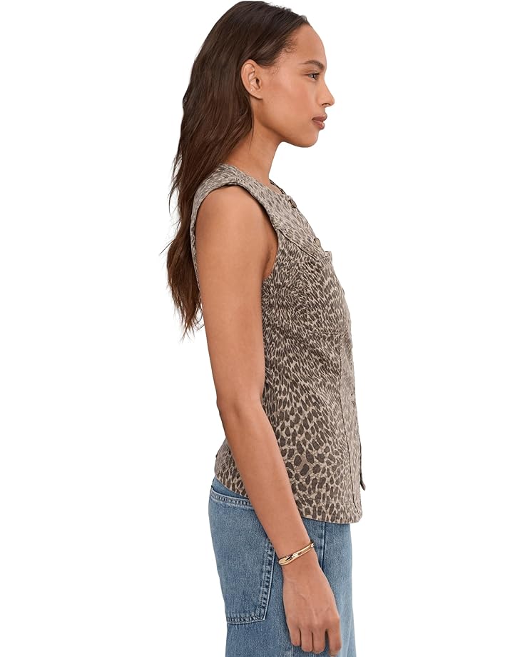 Liverpool Los Angeles Crew Neck Split Front Denim Vest - #3 of 5