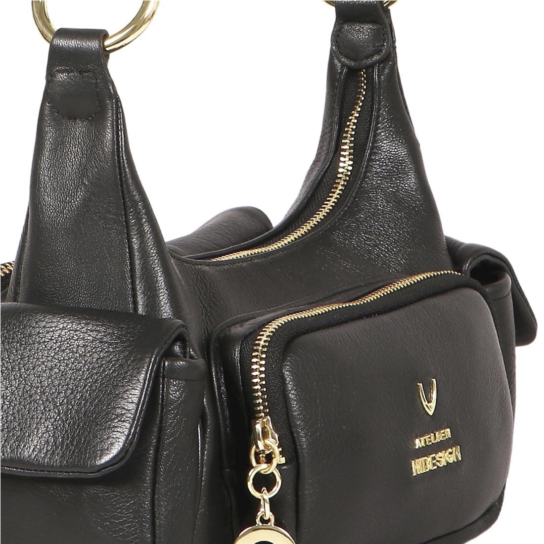 HIDESIGN CALLAS 03 Genuine Leather Women's Medium-sized Casual Shoulder Bag | Handbag for Women - Black 2