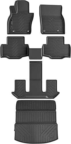 Miniatura 10 de Alfombrillas para todo tipo de clima para Mazda CX-90 (incluye PHEV) 2024 2025 6 y 7 asientos, 3 filas de elastómero termoplástico, forros de goma