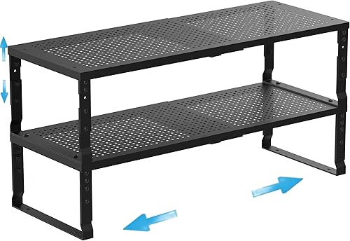 Miniatura 1 de Estante de especias expandible para armario de cocina, estantes de almacenamiento apilables, estantes ajustables para mostrador para armarios,