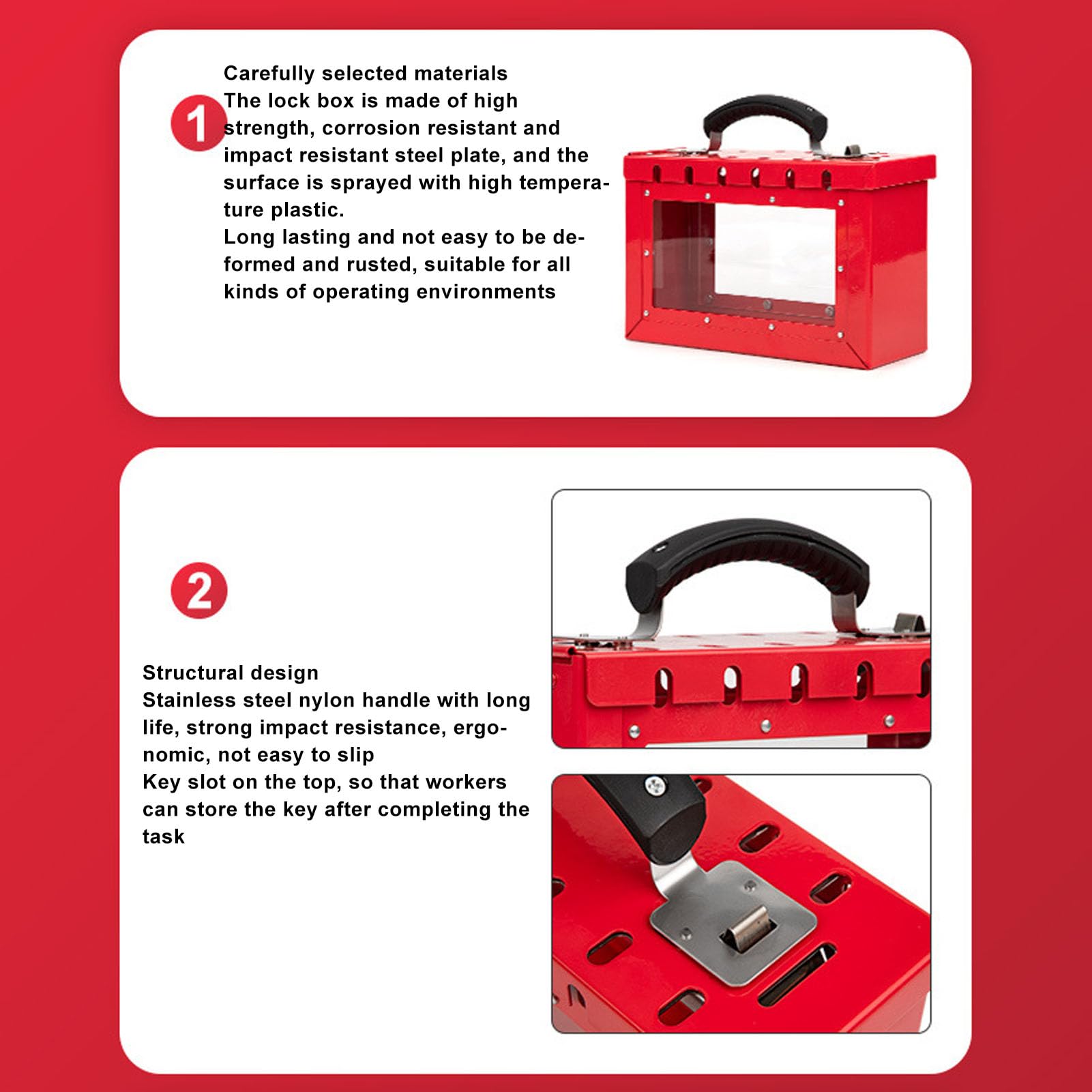 Cassetta di Sicurezza per Gruppi di Lockout Tagout, Cassetta per Lucchetti per Gruppi di Sicurezza Cassetta di Sicurezza Portatile Trasparente per Lockout Tagout con Maniglia
