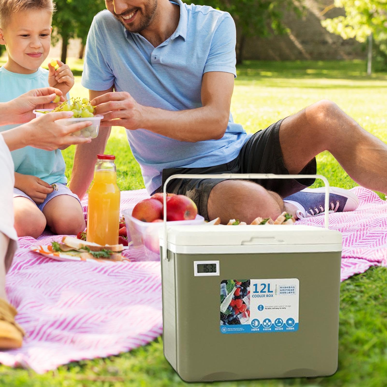 Contenitore refrigerante portatile, da viaggio, da campeggio, contenitore per alimenti per picnic, pesca per frutta, latte materno, succhi di frutta, bevande, latte, regali adatti per uomini e donne