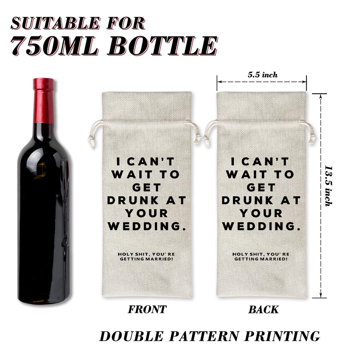 Snapklik.com : I Cant Wait To Get Drunk At Your Wedding Wine Bags Humor ...