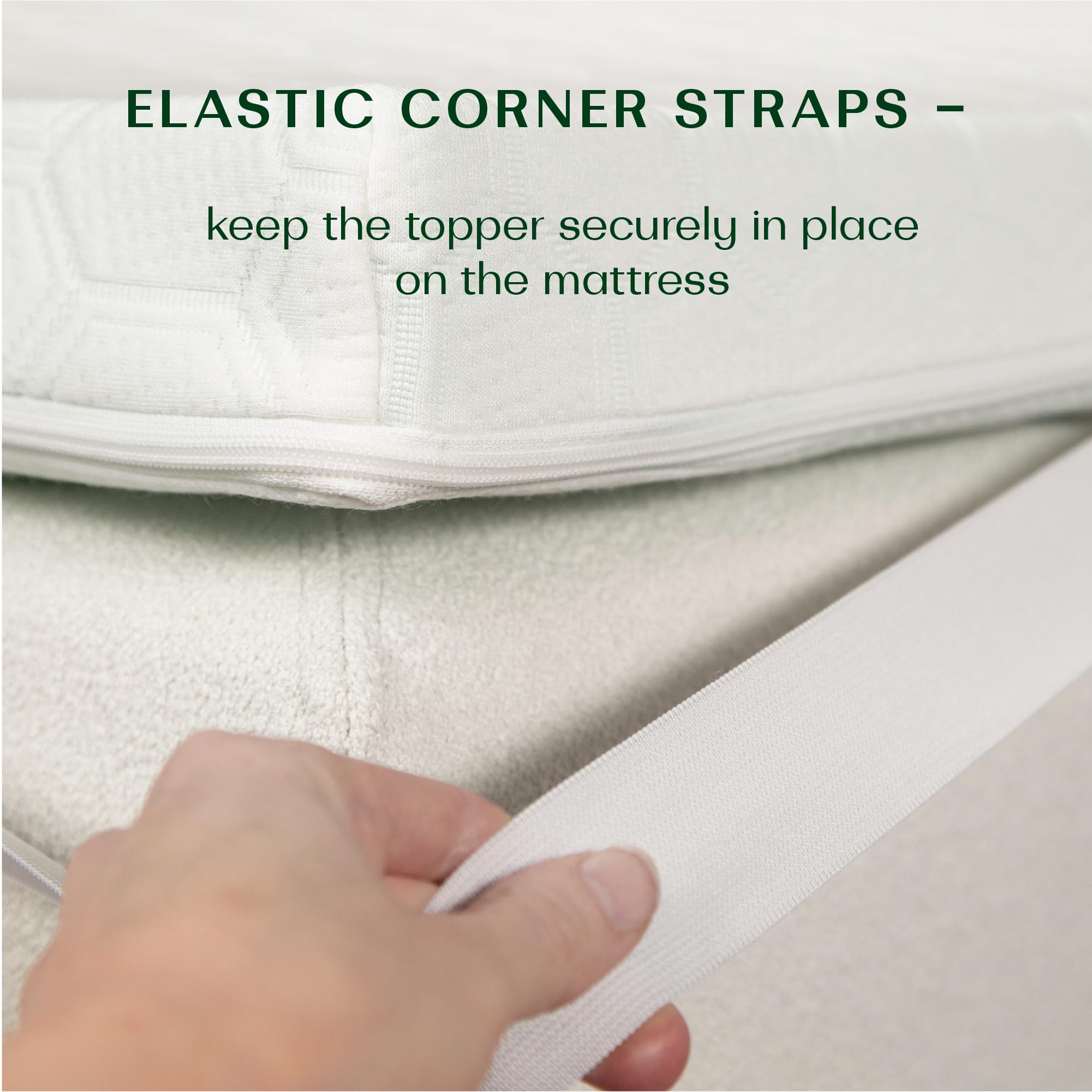 Wendre Funda para Topper 160x200 cm – para Topper de 5–7 cm de Altura – Cremallera en Tres Lados – Lavable a 40 °C – Certificación Oeko-Tex – Funda Protectora para Sobrecolchón