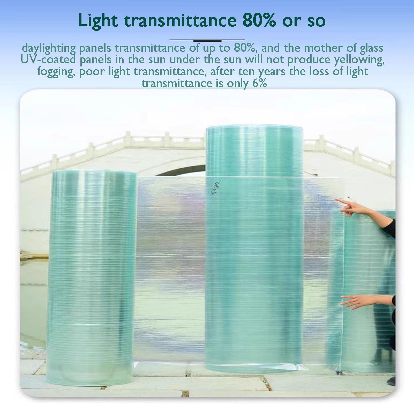 Marquesinas para Exterior contra Sol y Lluvia Resistente a los Impactos Láminas Tejados Paneles Luz Solar Patio, Tabique, Toldo(1.2x2m/3.94x6.56ft)