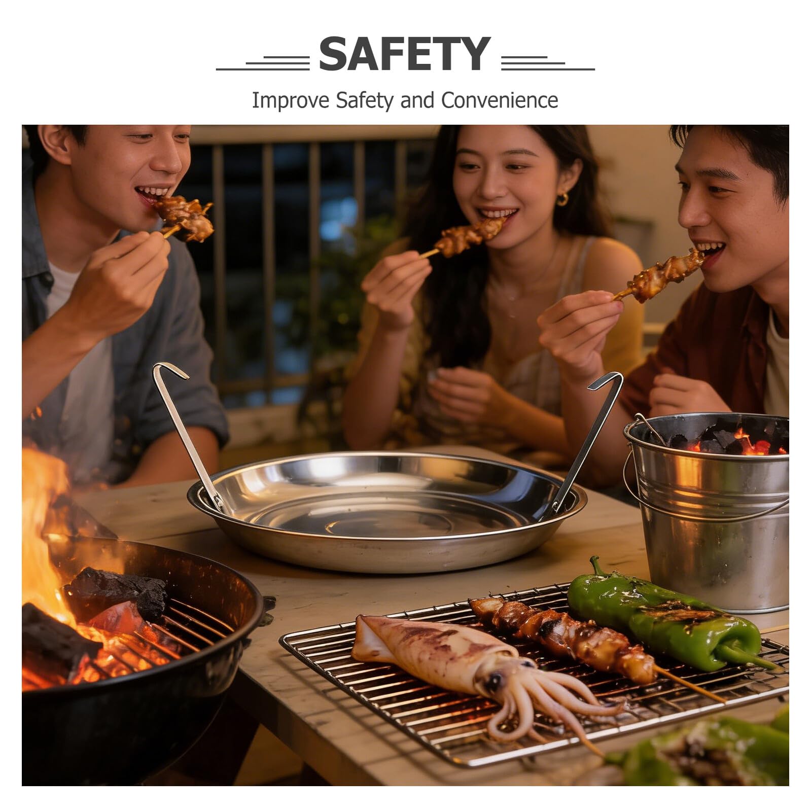 TOYANDONA Cassetto Raccogli Cenere in Metallo per Barbecue a Carbone 27 Cm, Posacenere Resistente al Calore, Facile da Pulire e Compatto per Campeggio e Grigliate All’aperto