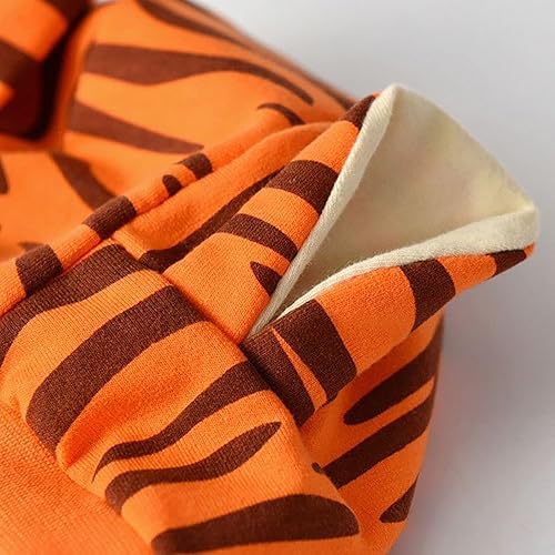 Miniatura 4 de Mameluco de bebé neutro Spooktacular niño naranja tigre con capucha cola mono traje para Halloween vestido pantalones cortos de lino