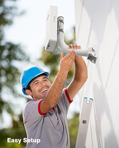 Miniatura 4 de Puente inalámbrico Gigabit CPE661 con soportes, emisoras WiFi duales, extensor WiFi punto a punto para exteriores de 1.9 mi y 5.8 GHz, no necesita