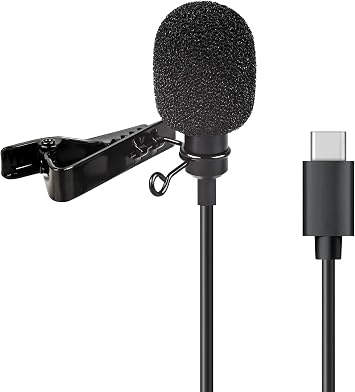 ayex Lavalier Microphone with USB-C e.g. for Smartphones Tablets PC Perfect for Interviews Vlogging Livestreams LV-1