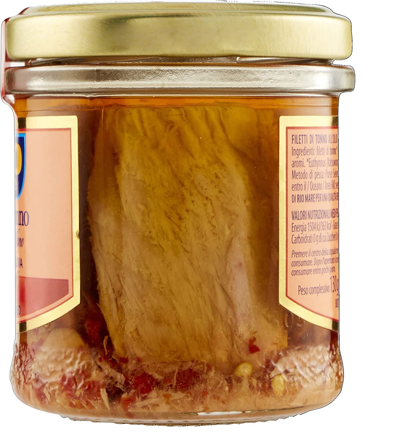 6x Rio Mare Filetti di Tonno al Peperoncino in Olio di Oliva Thunfischfilets in Olivenöl mit Chili 130g