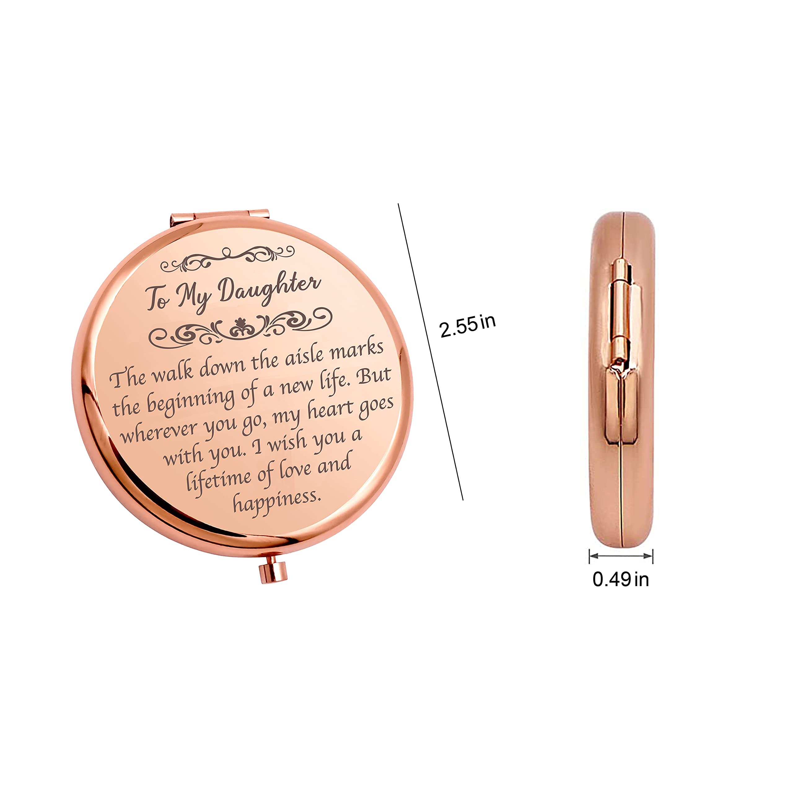 Persönlicher Make-up-Spiegel Für Tochter – Gravierter Klappspiegel Als Geschenk Zum Geburtstag, Hochzeit, Weihnachten