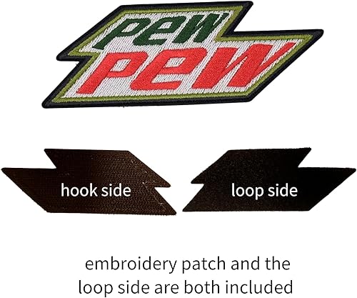 Miniatura 3 de Mubal 2 parches de emblema bordado Pew Pew de humor divertido inspirado en el humor táctico moral para mochilas del ejército sombrero