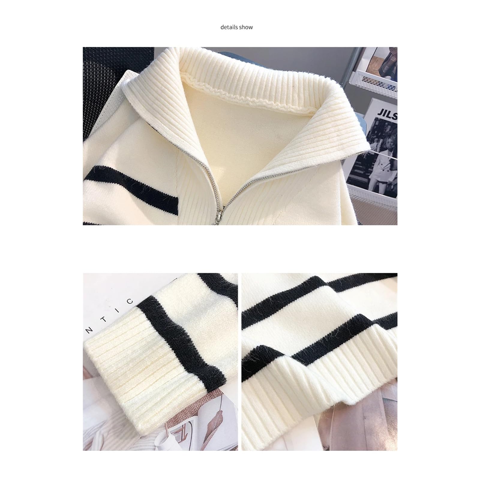 Maglione Donna Sweater Casual Maglione A Maglia A Maglia A Maglia Vintage A Mezza Certifica per Pentola per Pentola per Pentola da Donna Sciolta Maglioni Sciolte Chic