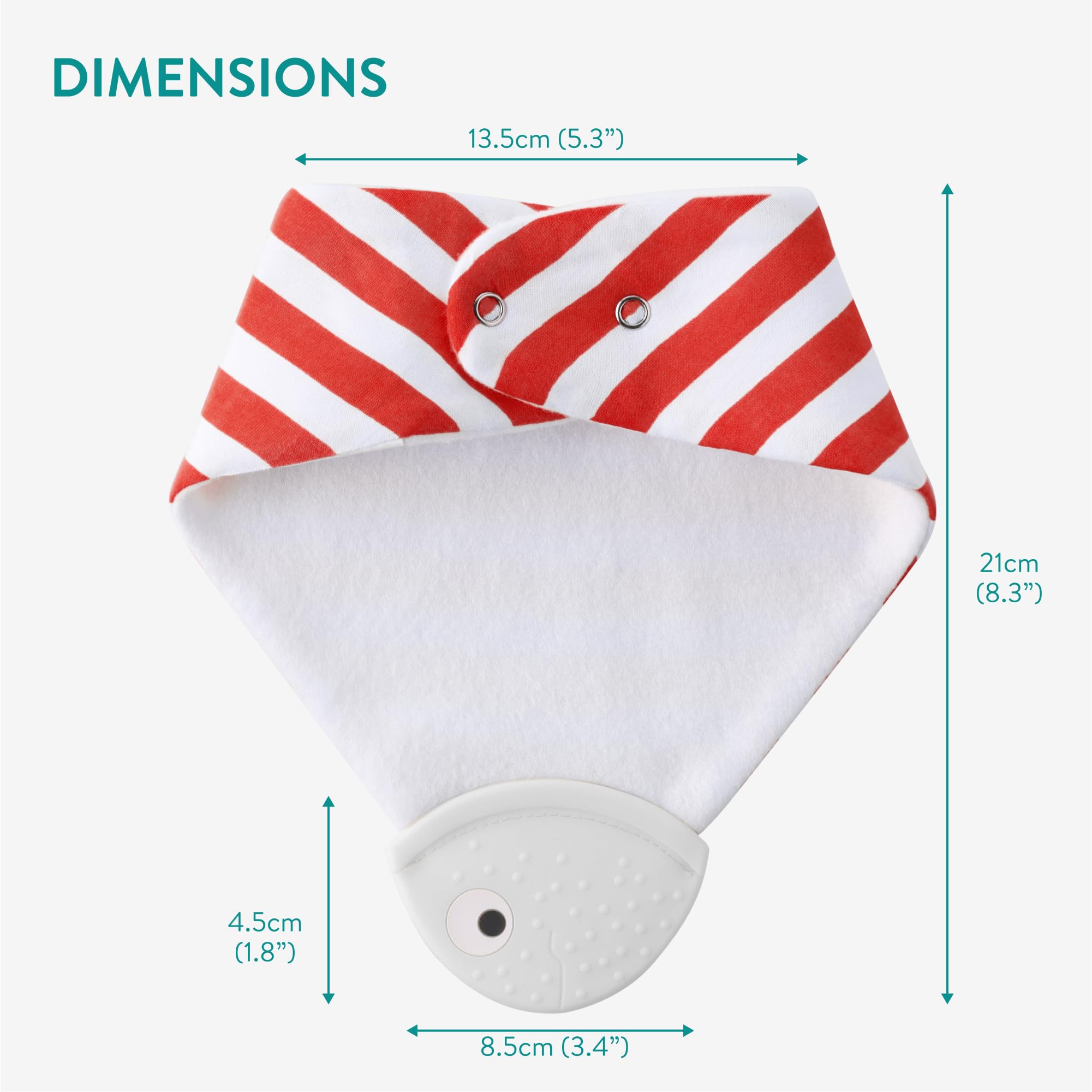 Navaris Bavaglini a Bandana con Massaggiagengive - Set di 2 - Bavaglino 100% Cotone Morbido per Dentizione - dai 2 Mesi - Strisce Gialle e Verdi