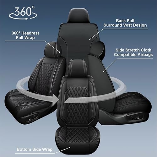 Miniatura 8 de Juego completo de fundas de asiento de automóvil para Chevrolet Trailblazer 2021-2024, piel sintética para Chevy Trailblazer, cojín de asiento de 2