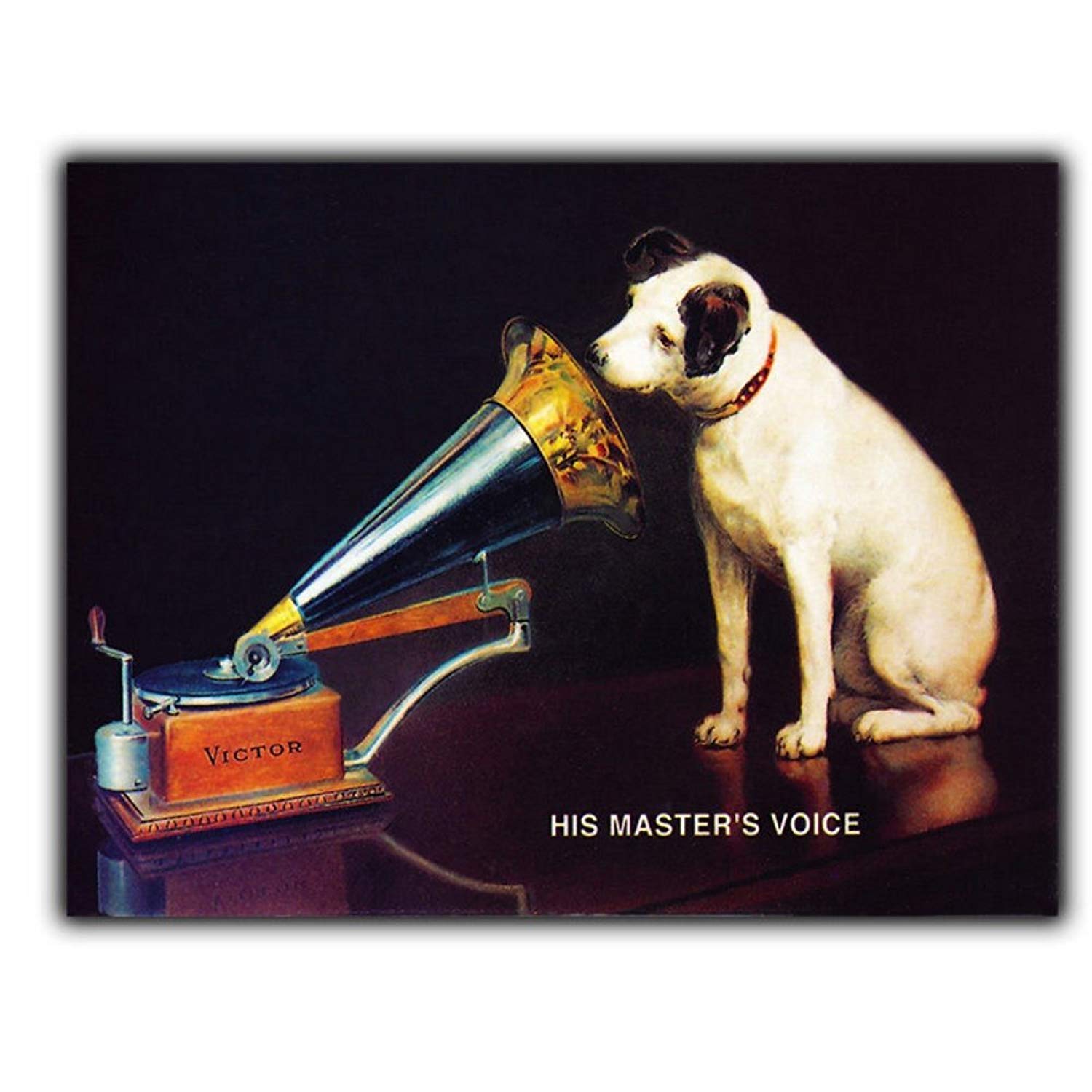 Biopracess Metalpostera27783 His Masters Voice Large Steel Sign Tin Wall Door Plaque Retro Opie Music Vintage Tin Sign 7.8 * 11.8 Inch(L * W)