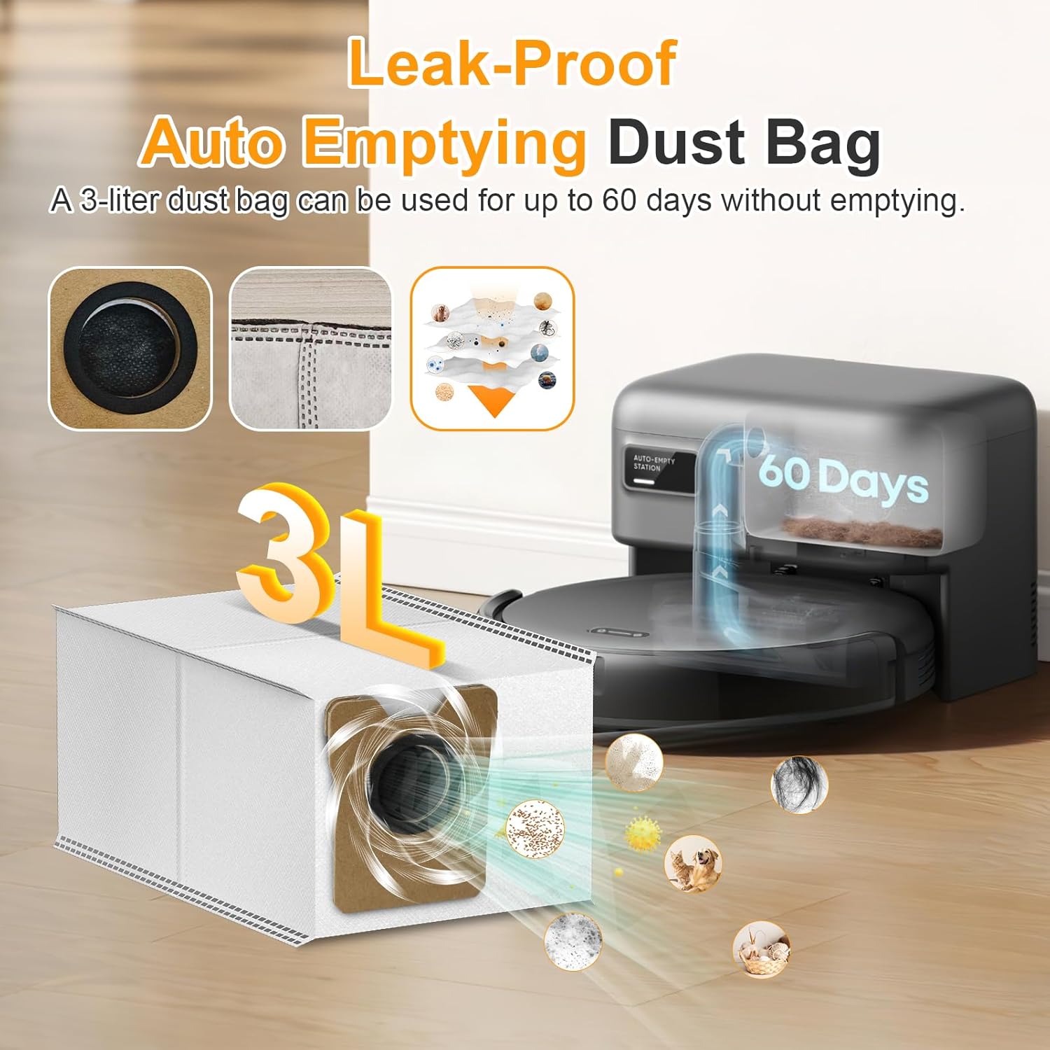 FFsign 28 Pack Replacement Parts Compatible with Eufy C10 Robot Vacuum, Self Emptying RoboVac Accessories Kit 2 Rolling Brushes, 8 Dust Bags, 8 Side Brushes, 8 Filter Sets