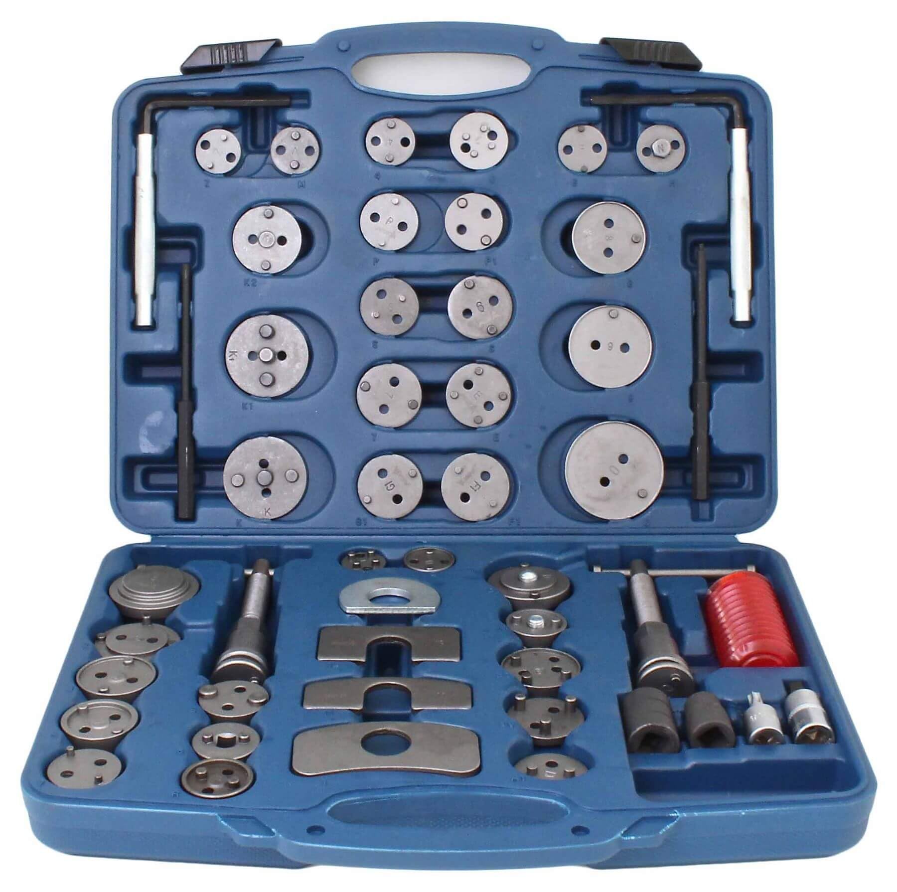 SIO Reposicionador de Pistones de Freno 50 Piezas – Kit Universal para Retroceder Pistones de Pinza de Freno – Herramientas para Cambio de Pastillas Coche – Uso Profesional Taller Automoción