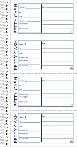 Adams Espiral pequeño libro de efectivo, 2 partes, sin carbono, 4 mensajes por página, 200 juegos por libro (SC1156)