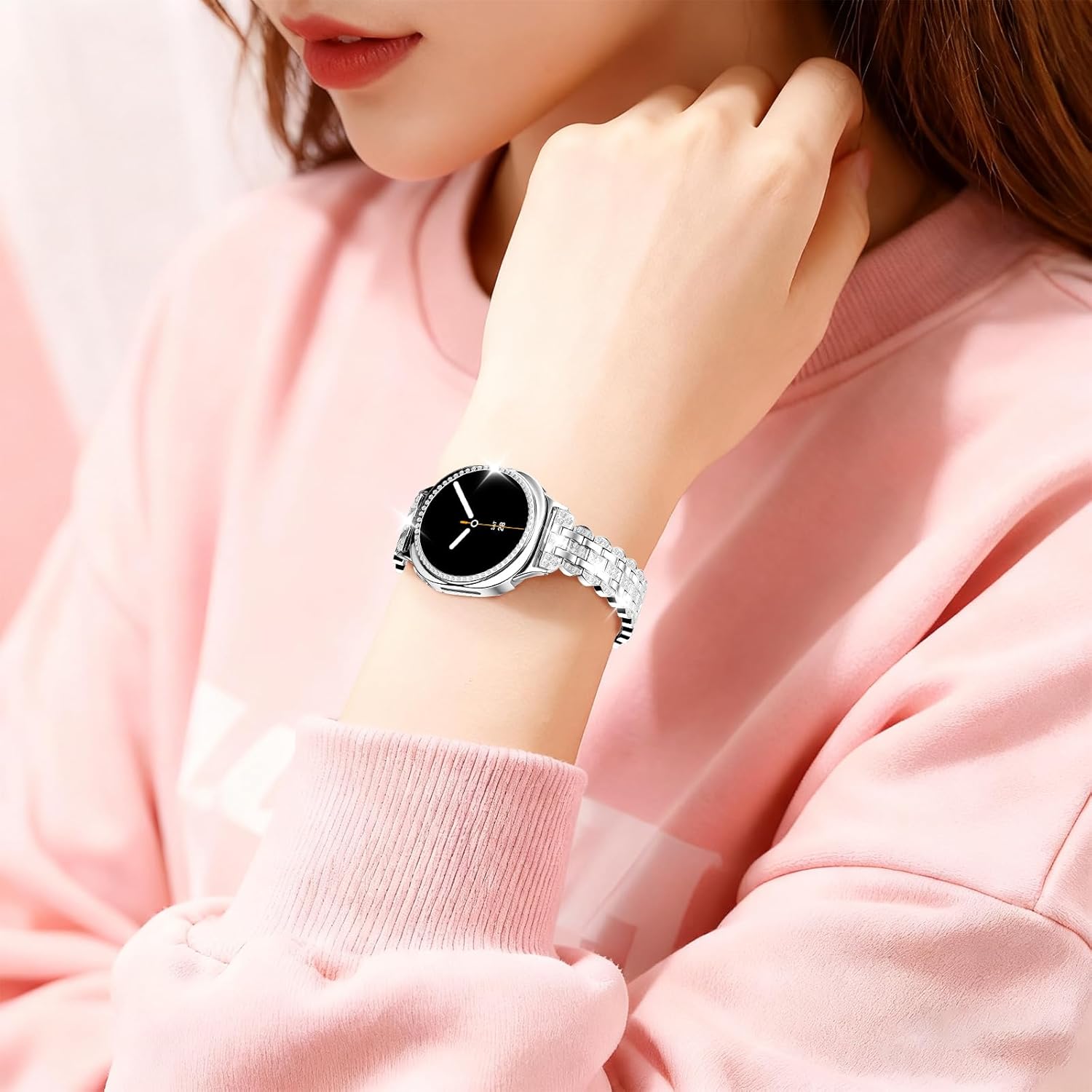 Bling Band+ Case Compatible with Galaxy Watch 8 40mm/44mm, Women Replacement Dressy Strap& Cover for Samsung Galaxy Watch8 - Image 7