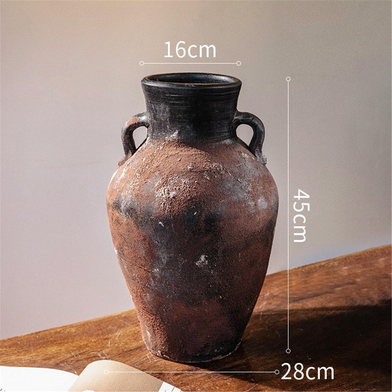 Vaso di Fiori Vasi rustici in Terracotta da 45 cm Vaso in Argilla invecchiata con Manici for Fattoria, Soggiorno