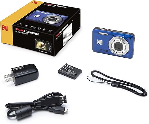 Miniatura 4 de Kodak PIXPRO FZ55 - Cámara digital (azul) + funda para cámara de punto y disparo + tarjeta de memoria SDXC Sandisk de 128 GB