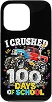 Vista 10 de I Crushed 100 Days of School - Monster Truck 100th Day Boys Case for iPhone 16