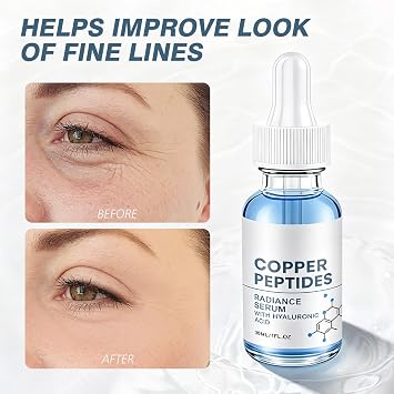 2 Pcs GHK-Cu Copper Peptide Serum for Face,Peptides Serum for Face to Reduce Fine Lines and Wrinkles Smooth and Firm Skin