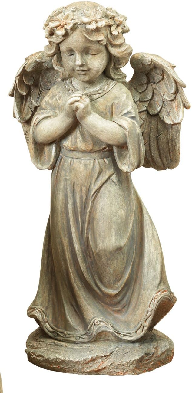 One Holiday Lane Beautiful Rustic Woodland Angel Figurine Garden Statue - Indoor or Outdoor Decoration (Praying)