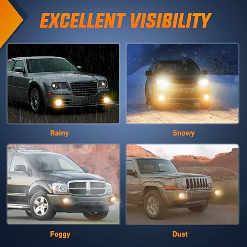 Miniatura 8 de Nilight Luz antiniebla para parachoques compatible con Dodge Dakota Durango Jeep Commander Grand Cherokee Raider Chrysler Aspen 300 SRT8