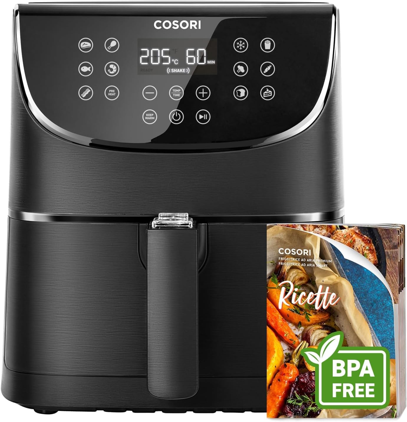 COSORI Air Fryer 5,5L avec 13 Fonctions, Friteuse sans Huile 1700W, Friteuse à Air Chaud - Guide 360