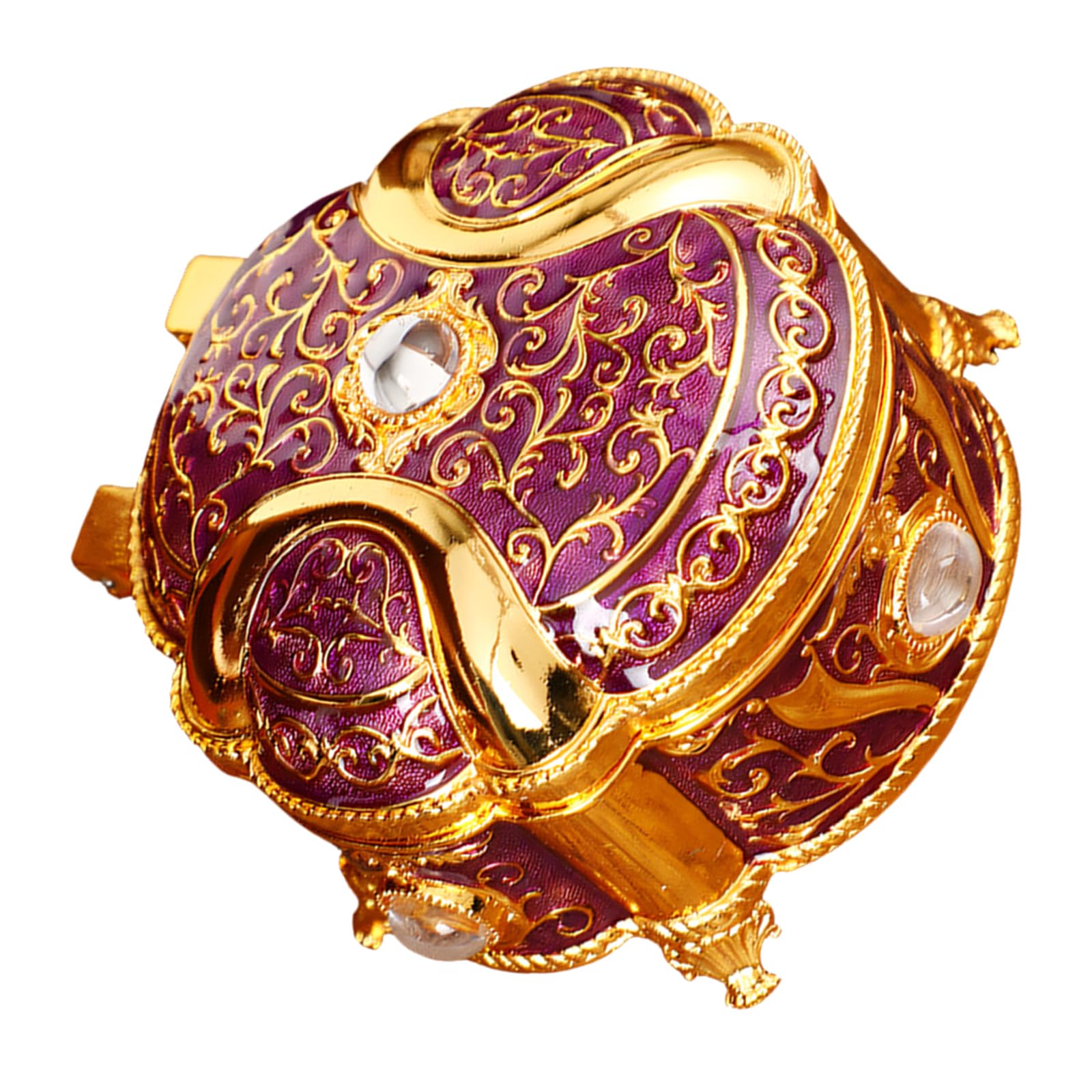 SXRQ Handcrafted Enameled Round Decorative Box for Jewelry Storage Trinket Organiser with Crystal Rhinestones Exquisite Handcrafted Enameled Decorative Box for Jewelry Storage