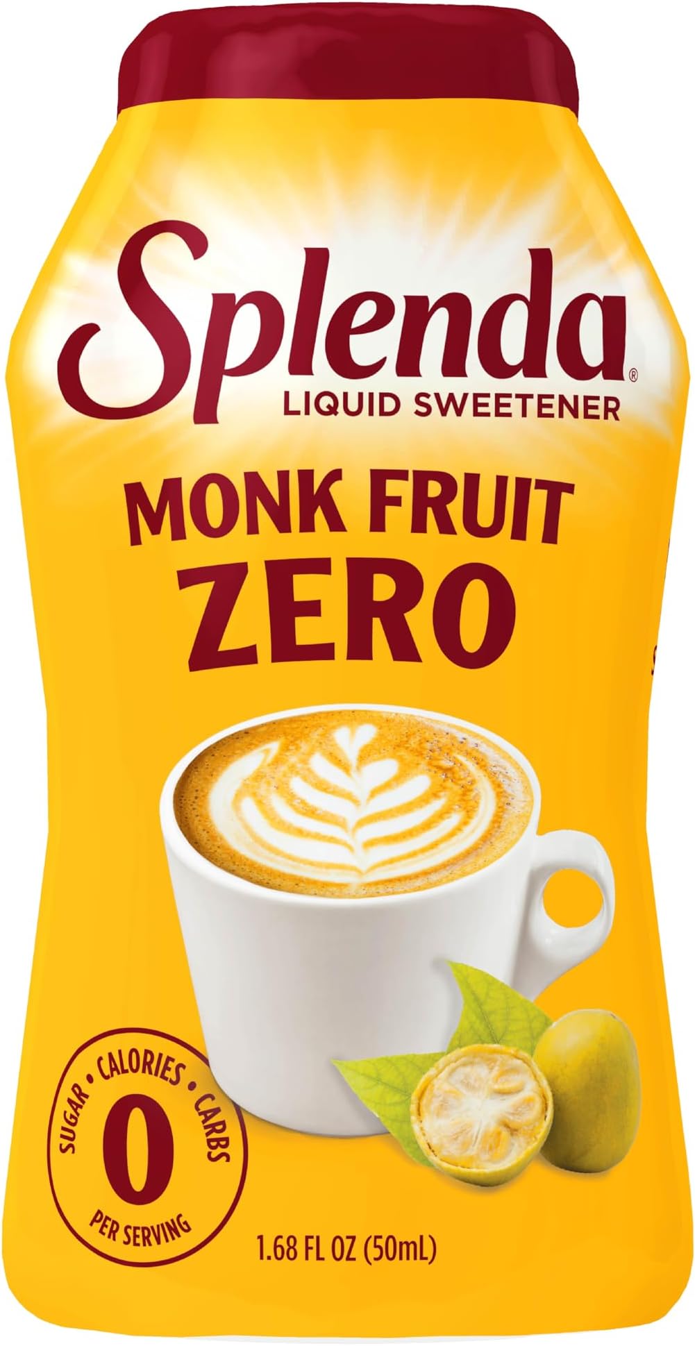 SPLENDA Monk Fruit Liquid Zero Calorie Sweetener Drops, 1.68 Fl Oz
