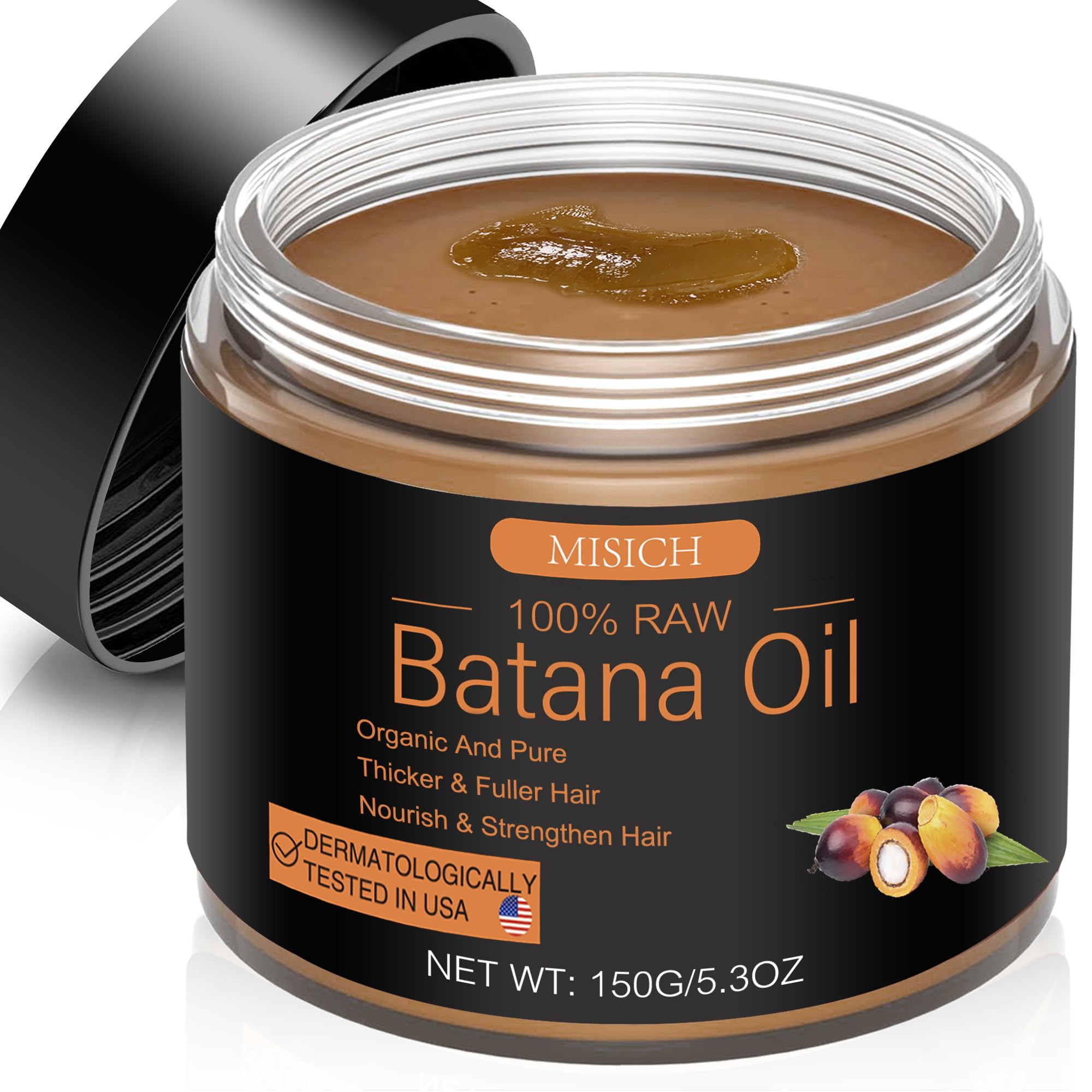 Raw Batana Oil for Hair Growth, 100% Natural Pure Botana Oil Paste, Unrefined Organic Batana Hair Growth Oil for Prevent Hair Loss, Enhances Hair Thickness for Men & Women 5.3 ozRaw Batana Oil for Hair Growth, 100% Natural Pur…
