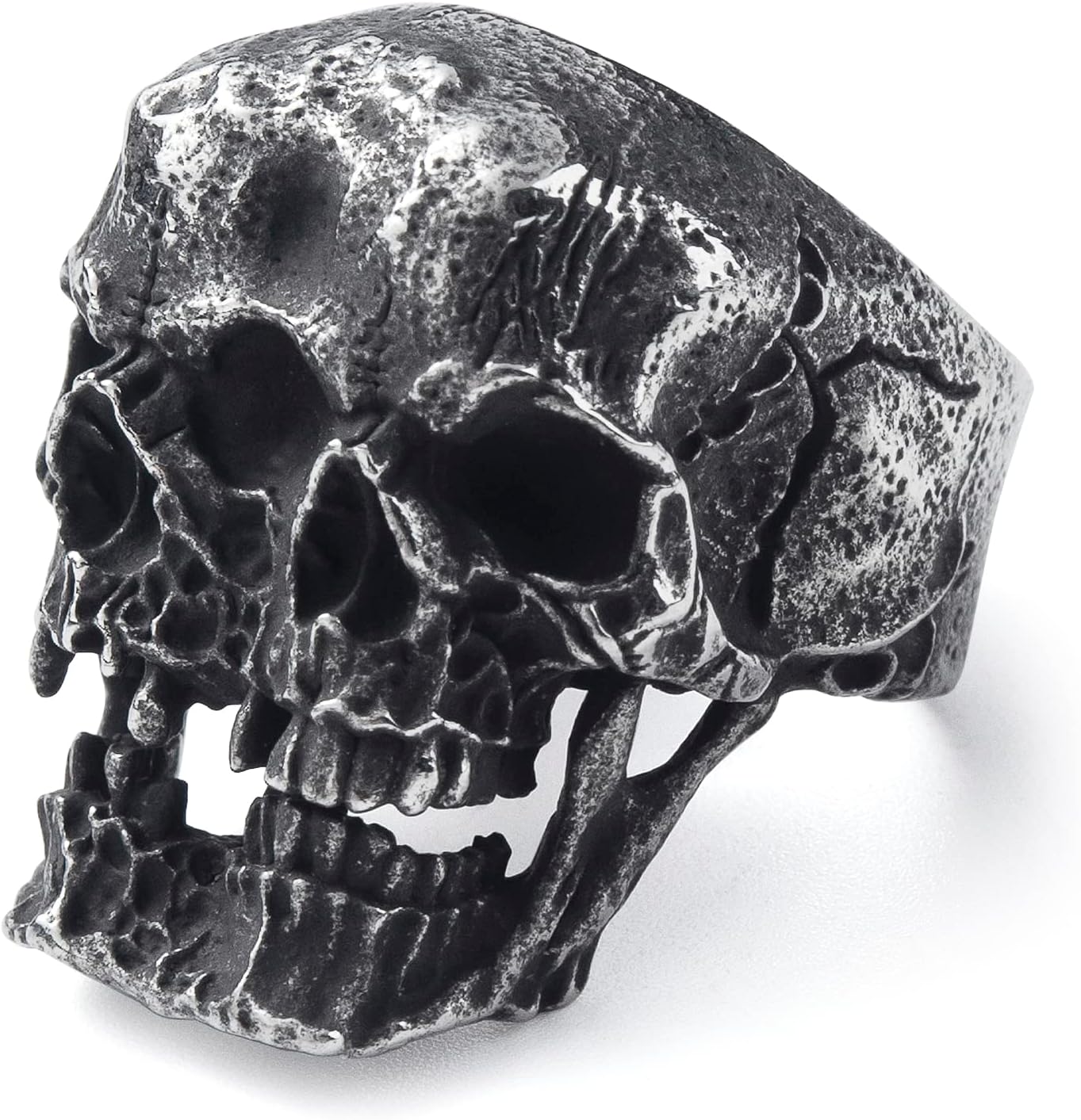 KIRTIJW Skull Rings for Men Stainless Steel Gothic Biker Skull Ring Jewelry for Men Size 8-13