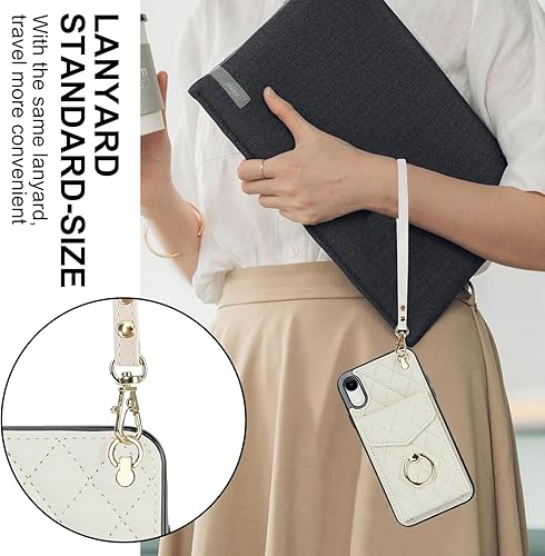 Miniatura 7 de Asuwish Funda de teléfono para iPhone XR 6.1 con protector de pantalla de vidrio templado y anillo RFID bloqueo tarjetero celular iPhoneXR iPhone10R