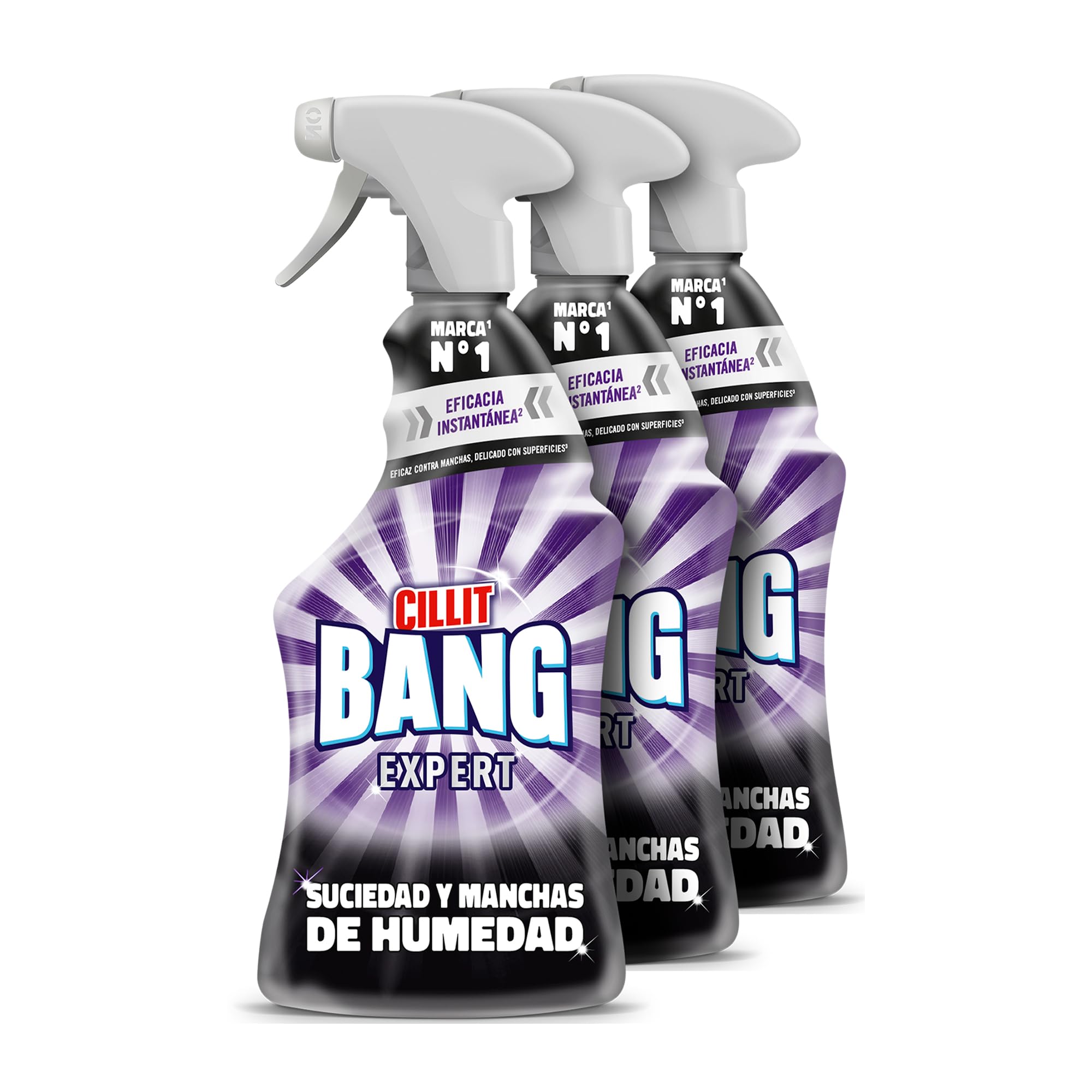 Cillit Bang Manchas de Humedad y Suciedad, potente limpiador juntas negras, baño, cocina, Pack de 3 x 750 ml, total 2.25 L, El embalaje puede variar con descuento