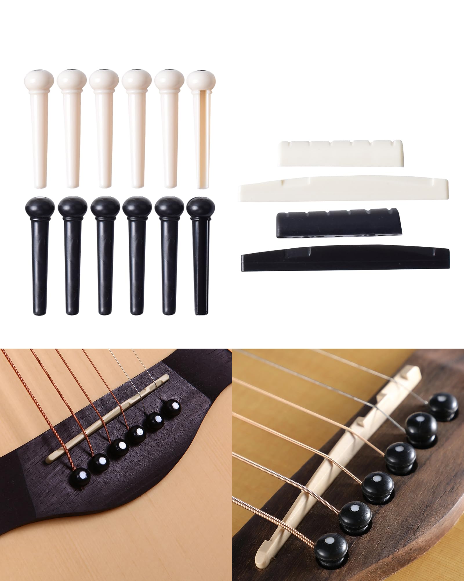 Kit Accessori per Chitarra 63 Pezzi con Accordatore, Capotasto, Corde, Plettri