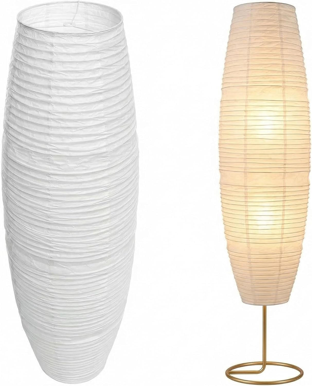 NUOBESTY Lamp Shade, Foldable Standing Floor Lamp Shades Paper Floor Lampshade Replacement Making Light Soft for Home, Bedroom Light Accessory