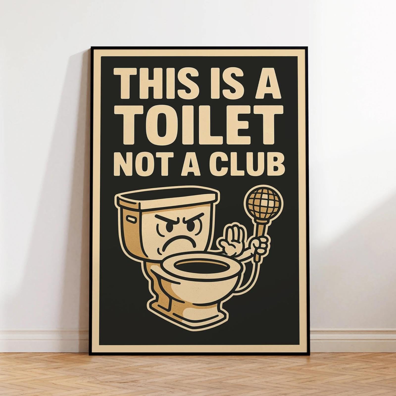 Baibexing This Is A Toilet Not A Club Quotes Wall Art Print Canvas Painting Poster Picture For Washroom Home Decor 50X70Cm Unframed