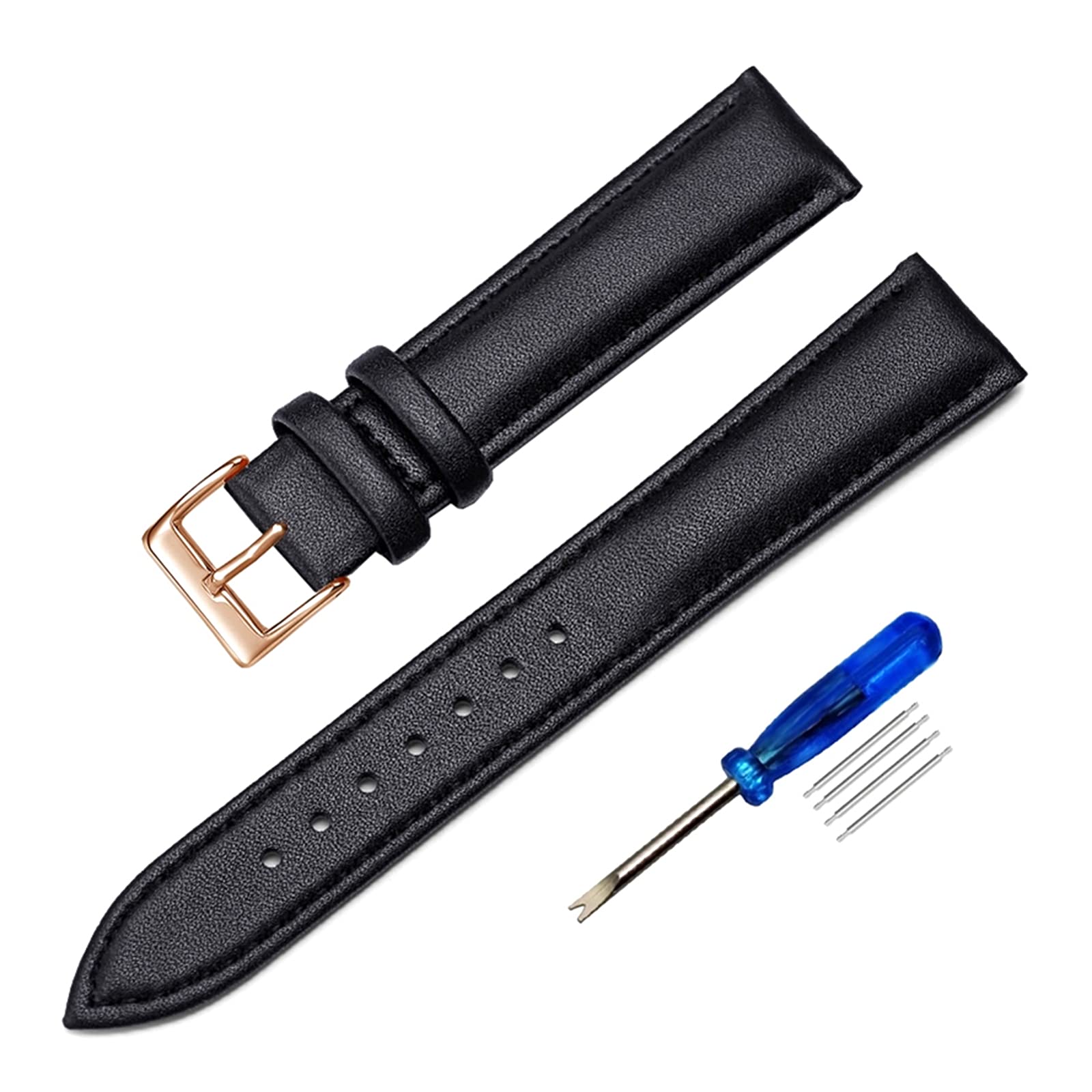 12/14/16/18/20/22mm Men Women Soft Colorful Genuine Leather Watch Strap Pin Buckle Watchbands Replacement for Analogue Quartz Watch