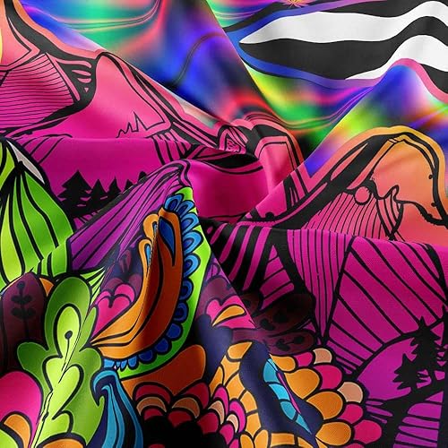 Miniatura 6 de JAWO Trippy - Montaña de hongos psicodélicos con diseño hipnótico, ideal para dormitorio, sala de estar o al aire libre (60 x 40 pulgadas)