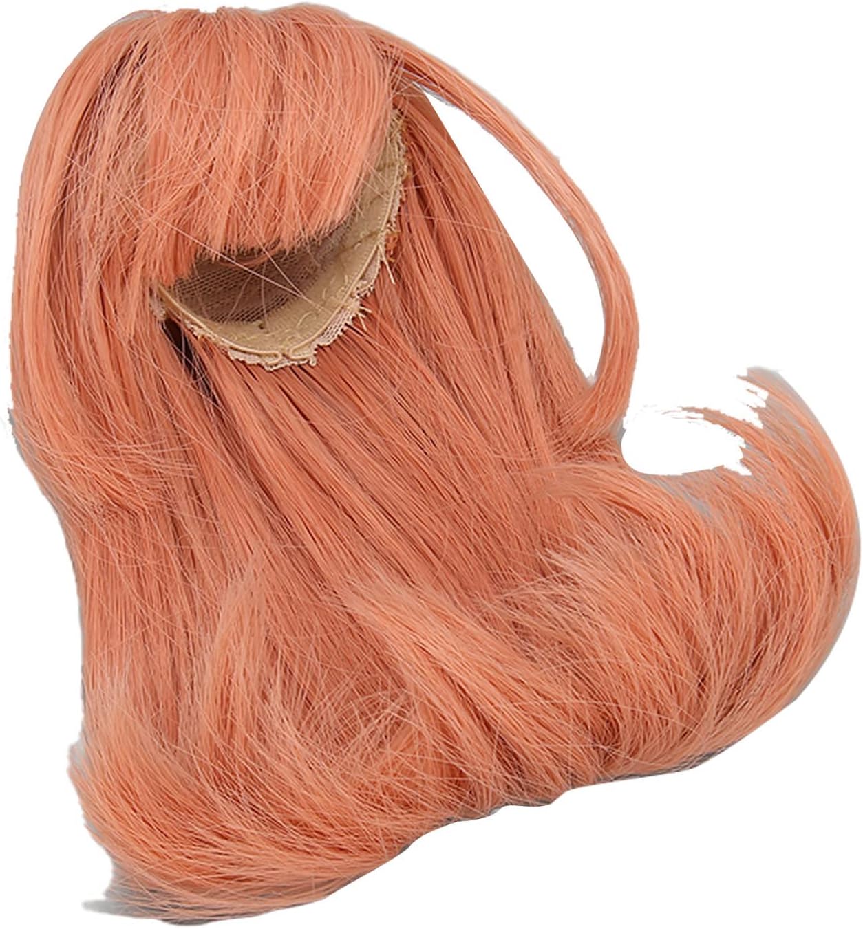 Akozon 1/6 Scale Ball Jointed Doll Wig with Bangs DIY High Temperature Silk Hair for 15.5 to 17cm Dolls (Carrot Color)
