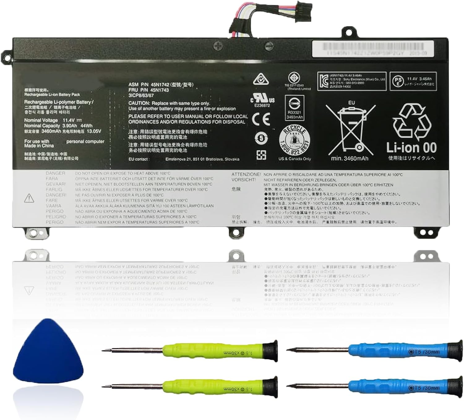 45N1742 Laptop Battery Compatible with Lenovo ThinkPad T550 T550s T560 W550 W550s P50S Series Notebook 45N1740 45N1741 45N1743 SB10K12721 00NY639 11.4V 44Wh 3900mAh