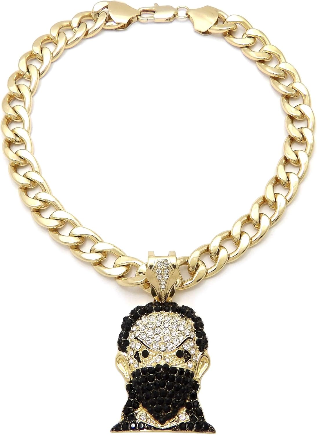 ICED Hip HOP MASK Man Boondock Pendant 11mm 18" 20" Cuban Choker Chain Necklace