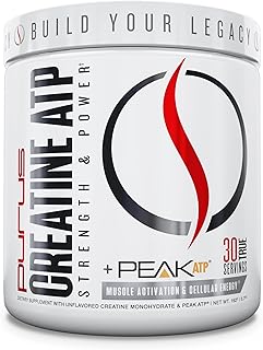 Purus Labs Creatine ATP, Peak ATP + Creatine Monohydrate, Unflavored - 30 Servings - Muscle Activation & Cellular Energy
