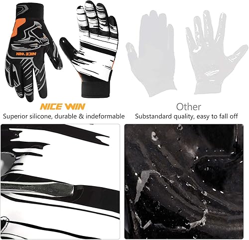 Miniatura 4 de NICEWIN Guantes de fútbol para adultos, guantes receptores de fútbol para hombres y mujeres