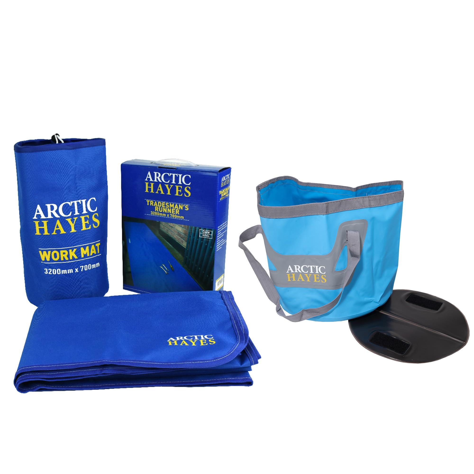 Arctic Hayes Runner Work Mat, 3200mm x 700mm, and 20L Foldable Bucket Bundle
