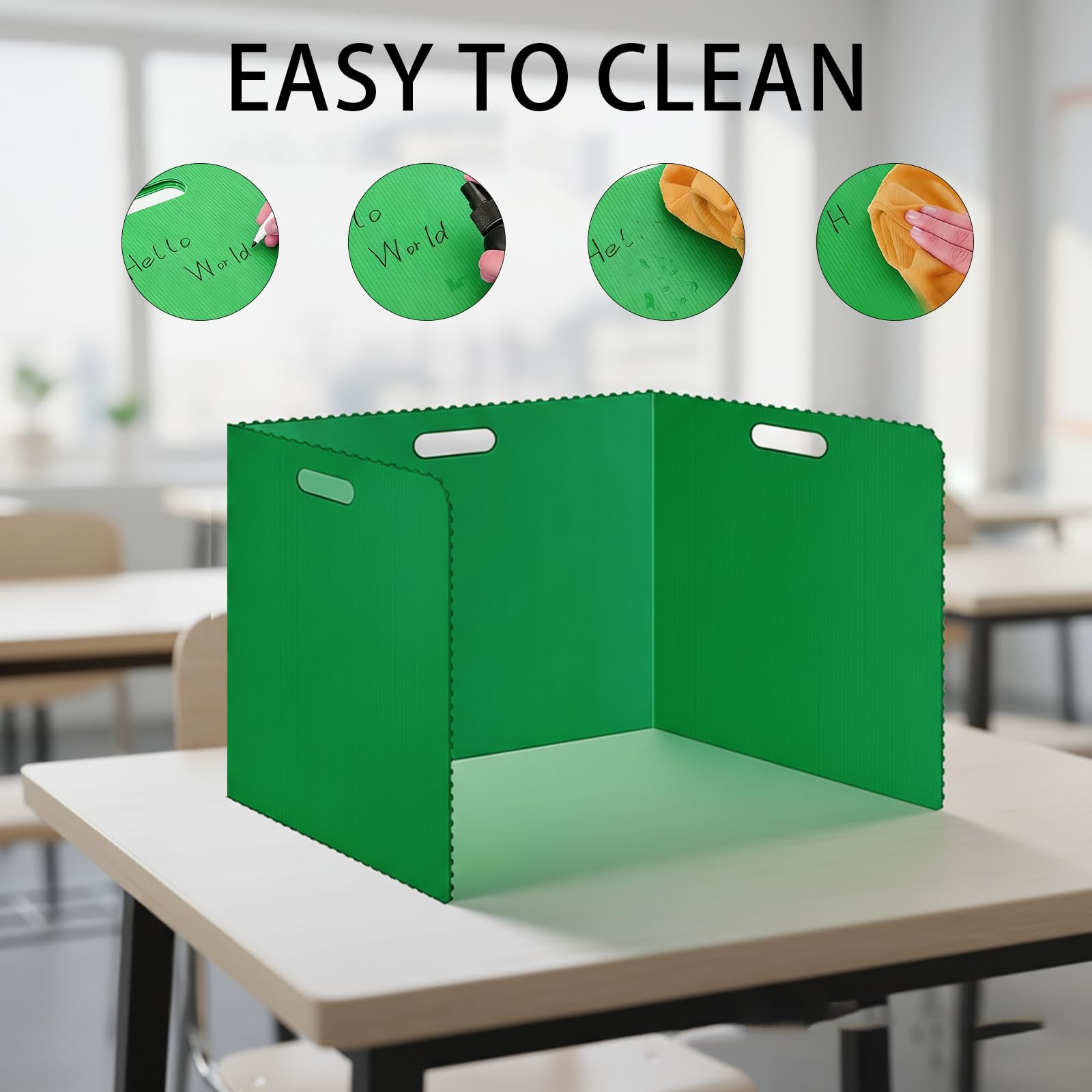 Lot de 12 séparateurs de bureau avec 36 étiquettes nominatives, portables, 4 couleurs, brise-vue, école, polyvalent, cloison de séparation de table en forme de U, pour l'école, le bureau
