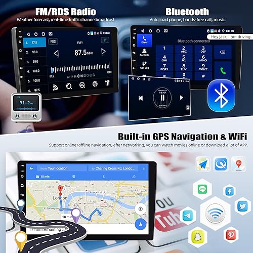 Miniatura 10 de Estéreo de coche 2G+64G Android 13 para Hyundai Elantra 2007-2010 con Apple Carplay Android Auto, pantalla táctil de 9 pulgadas con WiFi, navegación